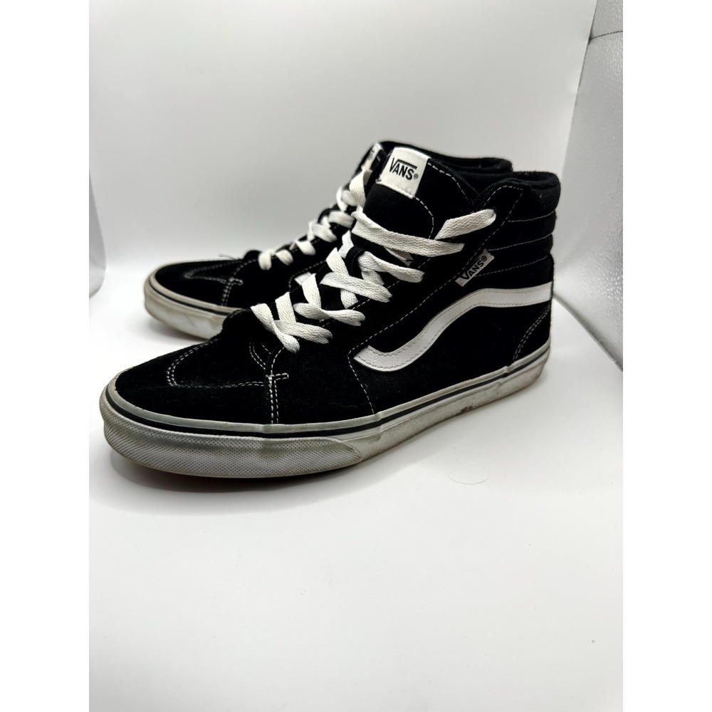 VANS Sk8-Hi Unisex Kids 7 Sneaker‎ Black Suede High Top Lace Up Skateboard Shoes